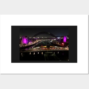 The River Tyne at night Posters and Art